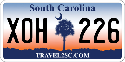 SC license plate XOH226