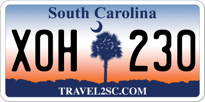 SC license plate XOH230