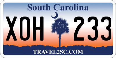 SC license plate XOH233