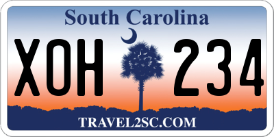 SC license plate XOH234