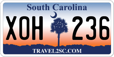SC license plate XOH236