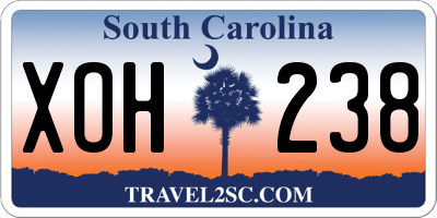 SC license plate XOH238