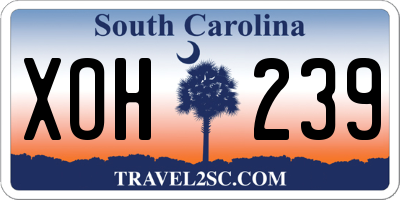 SC license plate XOH239