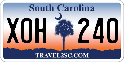 SC license plate XOH240