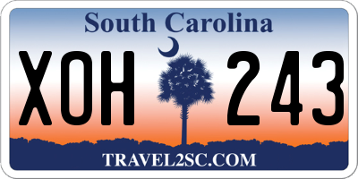 SC license plate XOH243