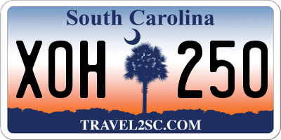 SC license plate XOH250