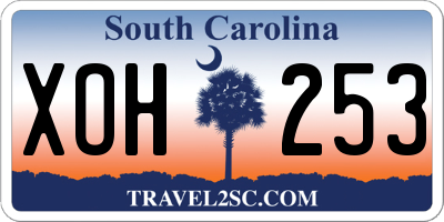 SC license plate XOH253
