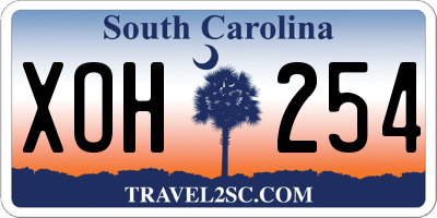 SC license plate XOH254