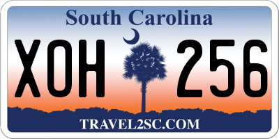 SC license plate XOH256
