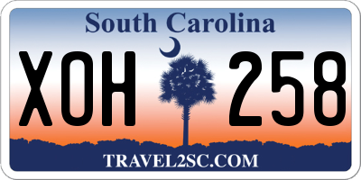 SC license plate XOH258