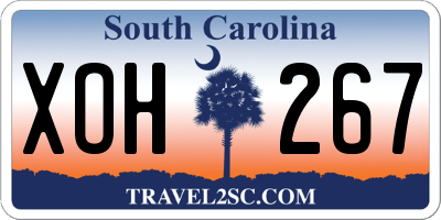 SC license plate XOH267