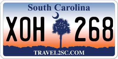 SC license plate XOH268