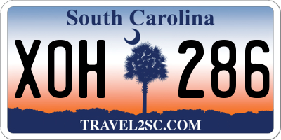 SC license plate XOH286