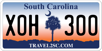 SC license plate XOH300