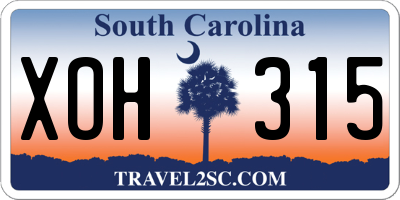 SC license plate XOH315
