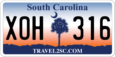SC license plate XOH316