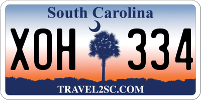 SC license plate XOH334