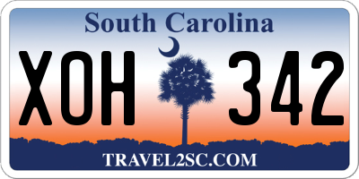 SC license plate XOH342