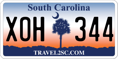 SC license plate XOH344