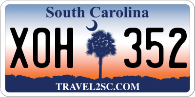 SC license plate XOH352