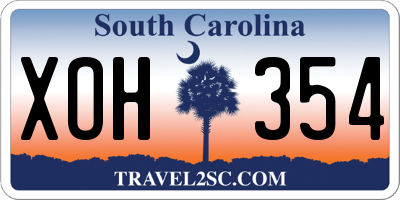 SC license plate XOH354