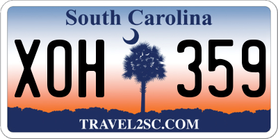 SC license plate XOH359