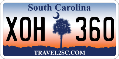 SC license plate XOH360