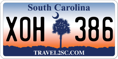 SC license plate XOH386