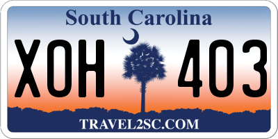 SC license plate XOH403