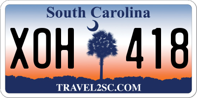 SC license plate XOH418