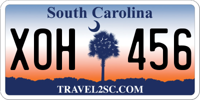 SC license plate XOH456