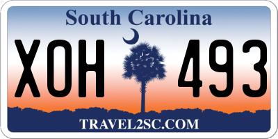 SC license plate XOH493