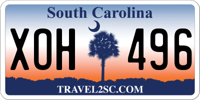 SC license plate XOH496
