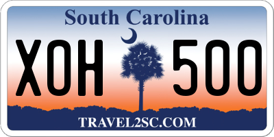 SC license plate XOH500