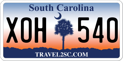 SC license plate XOH540