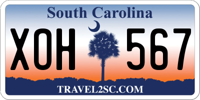 SC license plate XOH567