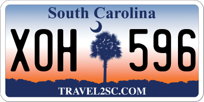 SC license plate XOH596