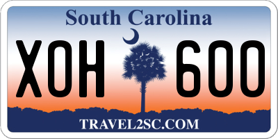 SC license plate XOH600