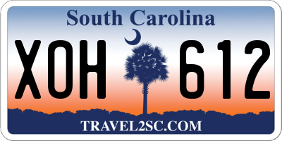 SC license plate XOH612
