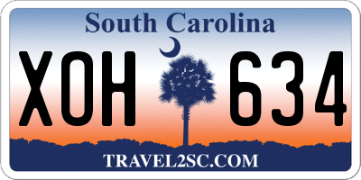 SC license plate XOH634