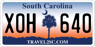 SC license plate XOH640