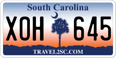 SC license plate XOH645