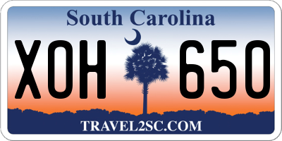 SC license plate XOH650
