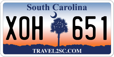 SC license plate XOH651