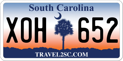 SC license plate XOH652
