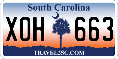 SC license plate XOH663