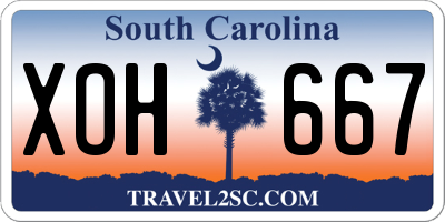 SC license plate XOH667