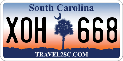 SC license plate XOH668