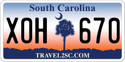 SC license plate XOH670