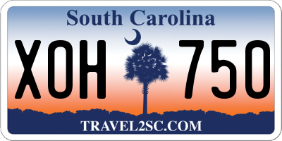 SC license plate XOH750